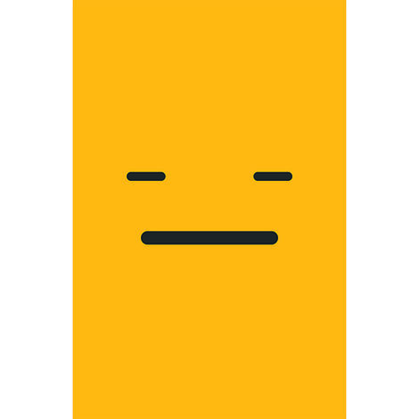Sticker réfrigérateur et lave vaisselle, smiley blasé orange émotion déco, 75 cm X 49 cm (1/3)
