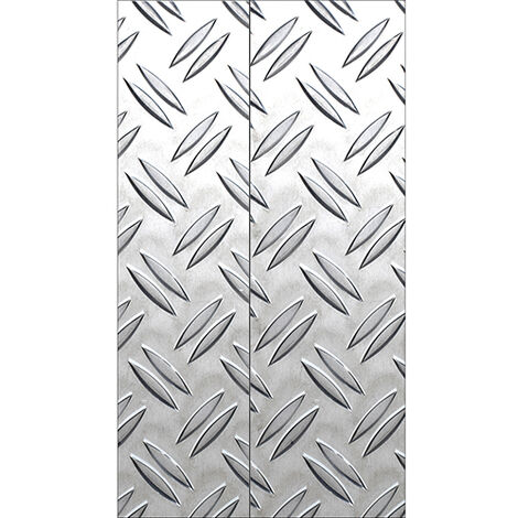 Sticker réfrigérateur et lave vaisselle, métal illusion design contemporain élégance urbaine déco, 180 cm X 100 cm