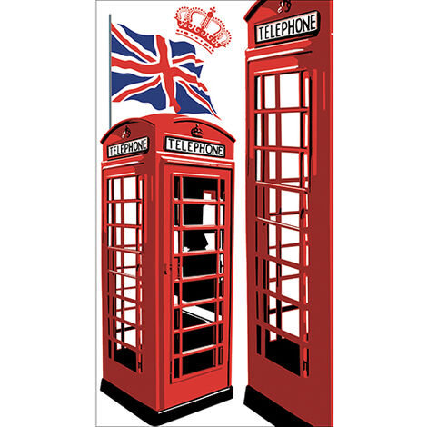 Sticker réfrigérateur et lave vaisselle, londres vintage charme historique voyage temporel déco, 180 cm X 100 cm (1/4)