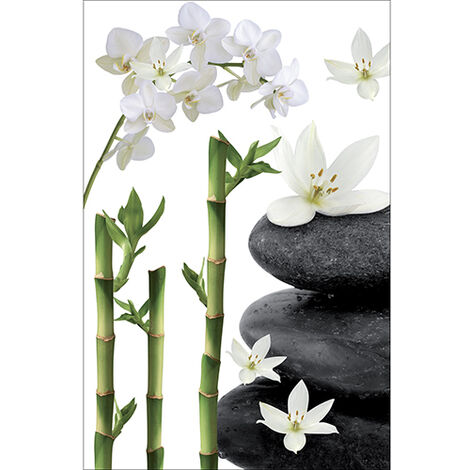 Sticker réfrigérateur et lave vaisselle, zen détente bien-être nature déco, 75 cm X 49 cm (1/4)