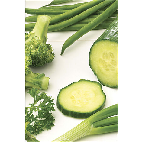 Sticker réfrigérateur et lave vaisselle, légumes verts nature cuisine déco, 75 cm X 49 cm (1/4)