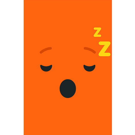 Sticker réfrigérateur et lave vaisselle, smiley endormi orange détente déco, 75 cm X 49 cm (1/3)