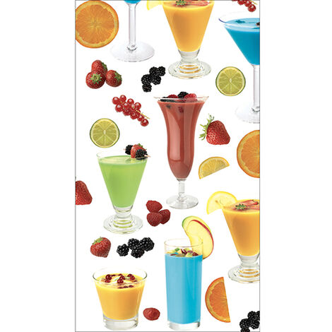 Sticker réfrigérateur et lave vaisselle, delice tropical fruits exotiques fraîcheur déco, 180 cm X 100 cm (1/4)