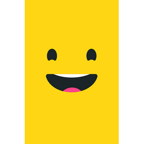 Sticker réfrigérateur et lave vaisselle, smiley grand sourire jaune joie déco, 75 cm X 49 cm (1/3)