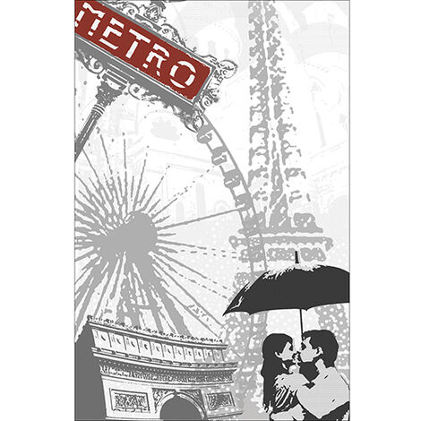 Sticker réfrigérateur et lave vaisselle, paris charme urbain déco, 75 cm X 49 cm