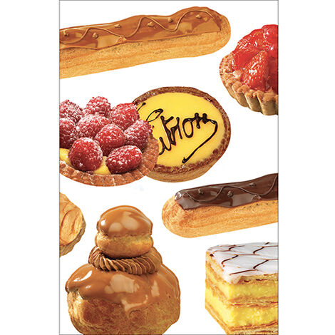 Sticker réfrigérateur et lave vaisselle, patisserie gourmandise art déco, 75 cm X 49 cm (1/4)