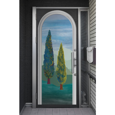 Grand Décor Panoramique Découpé, boiserie en forme d'arche avec peinture de toscane, 204 cm X 83 cm (1/5)