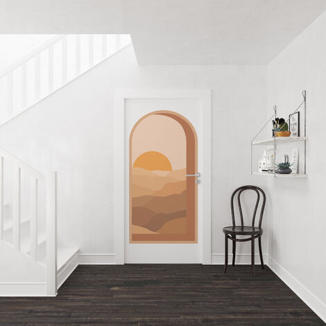 Grand Décor Panoramique Découpé, arche tendance, trompe l'oeil couché de soleil 3D, 154 cm X 80 cm (1/5)