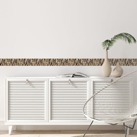 Frise décorative adhésive, frise tigrée aspect texture cuir, effet bluffant, 5 cm X 300 cm