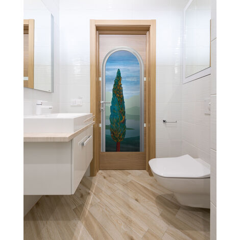 Grand Décor Panoramique Découpé, boiserie en trompe l'oeil, campagne italienne de toscane, 204 cm X 83 cm (1/5)