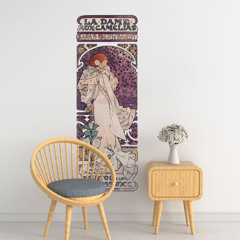 Grand Décor Panoramique Découpé, affiche mucha, dame aux camélias, Sarah Bernhardt, 1900, art nouveau (1/5)