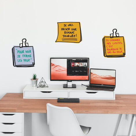 Sticker décoratif autocollant, troix citations, Je vais passer une bonne journée, pense bête, 68 cm X 24 cm (1/5)