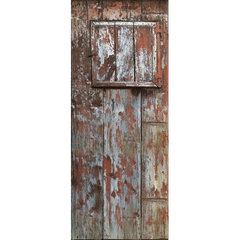 Sticker Porte Trompe-l'œil Bois Blanche 204cm X 73cm - Décor Adhésif Fabriqué En France