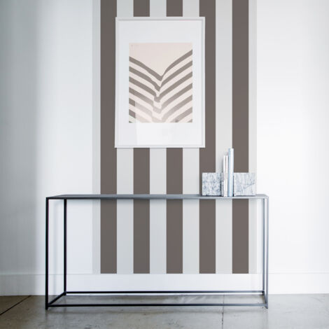 Papier peint panoramique, rayure taupe, tendance, 250 cm X 150 cm (1/5)