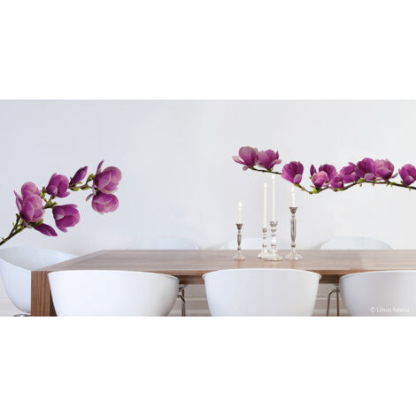 Sticker décoratif, photo de branches de magnolia violet en grand format, 68 cm X 48 cm (1/3)