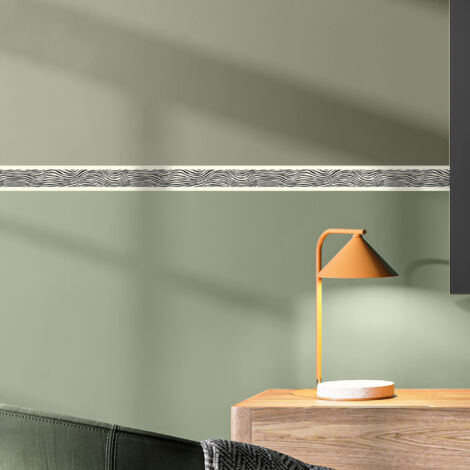 Frise décorative adhésive, motif zébré, sur fond beige, 5 cm X 300 cm (1/5)