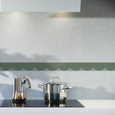 Frise décorative adhésive, feston vert, vert olive, 5 cm X 300 cm (1/5)