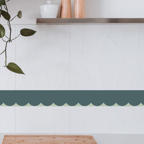 Frise décorative adhésive, feston vert, 9 cm X 300 cm