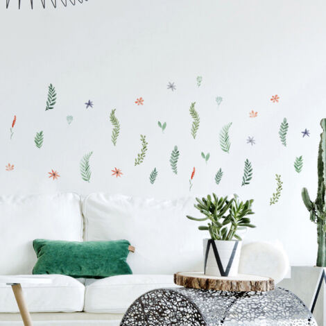 Sticker décoratif, hortense, fleurs, feuilles, nature, 68 cm X 48 cm