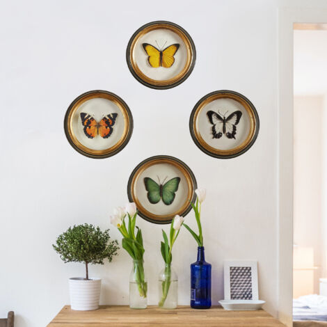 Sticker décoratif, cadres papillons, vintage, rond, 68 cm X 48 cm (1/5)