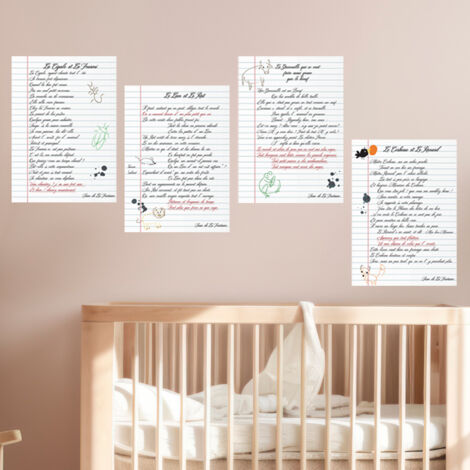 Sticker décoratif, mes fables, poèmes, fables, enfant, la fontaine, 68 cm X 24 cm