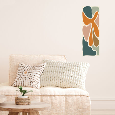 Sticker décoratif, abstrait, formes organiques, design, contemporain, 68 cm X 24 cm (1/5)