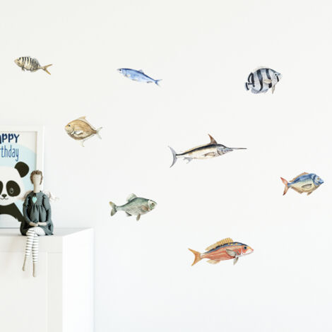 4 Décorations De Noël Animaux Marins En Acrylique - Suspensions Plates 2D Avec Cordon, Pour Sapin Ou Déco Intérieure/extérieure - 8