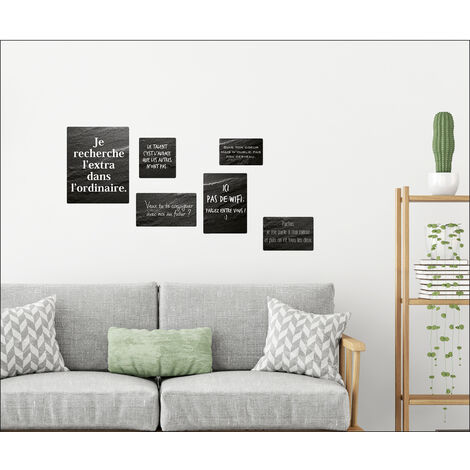 Sticker Autocollant Décoratif 6 Cadres Ardoises - Citations Inspirantes - 68cm x 24cm - Je Cherche l'Extraordinaire dans l'Ordinaire (1/2)
