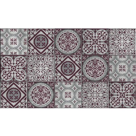 Lot De 3 Adhésifs Autocollants Contremarches Zellige Gris Bleuté 19,5x100cm - Stickers Décoratifs Escalier Élégants