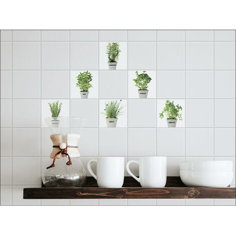 Stickers adhésifs aromatiques 15x15cm pour carrelage mural - Lavable et réutilisable