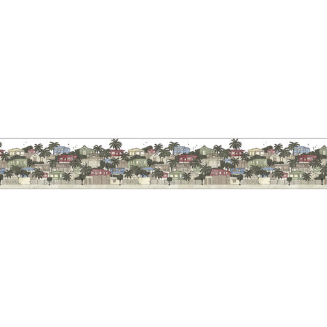 Frise Adhésive Terreti Style Carreaux De Ciment Ancien – Bande Décorative 5 Cm X 300 Cm, Motif Géométrique Imitation Matière Pour Mur Et Meuble
