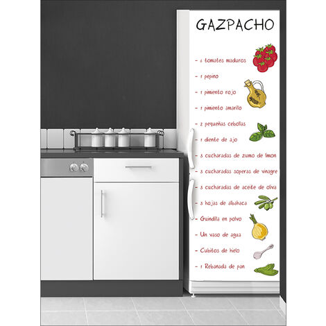 Sticker mural réfrigérateur: Recette Gazpacho Espagnol, 59,5x180cm (1/2)