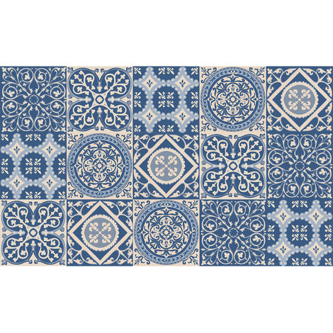 Lot De 3 Autocollants Contremarche Gris Bleuté Zellige 19,5x100cm - Sticker Escalier Carrelage Effet Brique - Décoration Adhésive Made In France