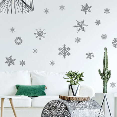 Sticker Autocollant Noël Étoile des Neiges 24x68cm - Déco Intérieure pour Noël: Autocollant Étoile des Neiges pour Décoration Intérieure 24x68cm. (1/3)