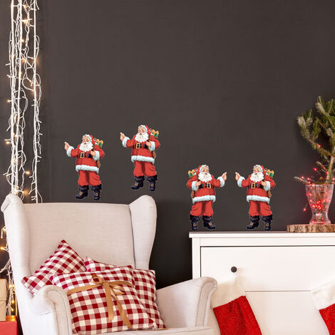 Sticker Autocollant Père Noël 24x68cm - Décoration Murale de Noël - Décorez votre Maison pour les Fêtes (1/5)