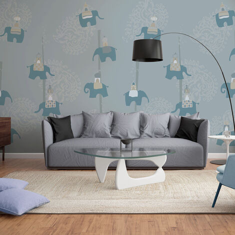 Papier peint intissé 270x250 cm, Éléphant d'Inde rigolo et baroque. Ajoutez du style à votre intérieur (1/3)