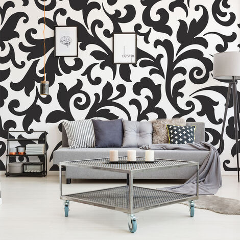 Papier peint intissé 270x250 cm, motifs baroques volutes pour décor intemporel. Sublimez votre intérieur avec ce papier peint panoramique intemporel. (1/3)