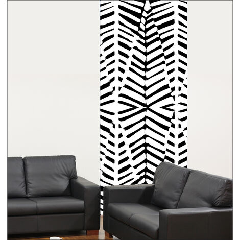 Papier peint intissé 96 cm X 250 cm - Design original, zébrures graphiques - Décor unique (1/2)