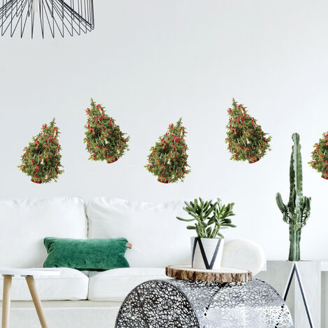 Sticker autocollant sapin de Noël 24x68cm - Déco intérieure pour la maison festive de Noël, décoration murale autocollante pour Noël. (1/3)