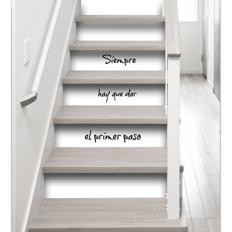 Contremarche adhésive autocollante 19,5 cm X 100 cm, citation espagnole: "Siempre hay que dar el primer paso", x3 -citation espagnole (1/2)