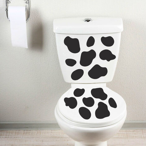 Sticker Autocollant Vache 48x68cm, Décoration Toilettes Taches de Vache pour Fans Animaux - Décorez Vos Toilettes (1/4)