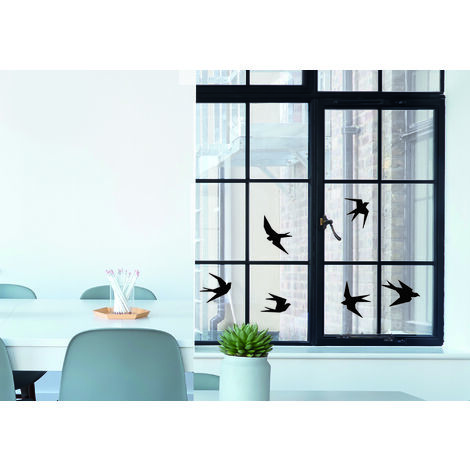 Stickers Vitres Electrostatiques - Déco Ampélopsis Et Oiseau - Nouvelles Images