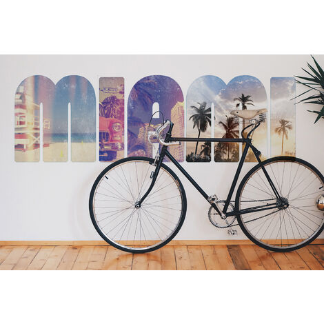 Sticker mural Miami - Décoration murale 37 cm X 120 cm - Autocollant mural pour décoration intérieure (1/4)