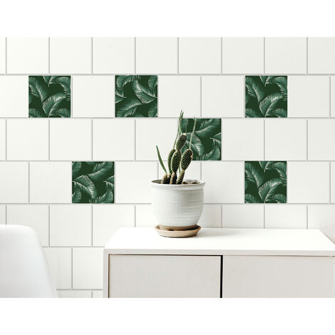Sticker Adhésif Feuilles de Palmier 15x15cm - Décoration Homestaging Naturelle pour Murs et Meubles (1/2)