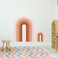 Sticker Autocollant Décoration Murale Design Moderne Esthétique Abstrait Multicolor 68x48cm - Autocollant Demi-Arches pour Murs et Sols