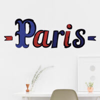 Sticker décoratif, souvenir de Paris effet tissu, 68 cm X 24 cm