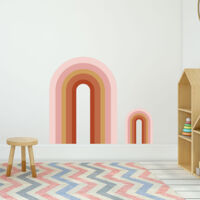 Sticker décoratif, forme de demi-arches design moderne esthétique abstrait multicolor, 68 cm X 48 cm