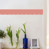 Frise décorative adhésive, feston rose, 9 cm X 300 cm