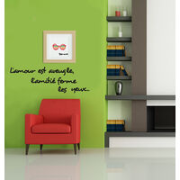 Sticker autocollant décoratif citation l'amour est aveugle Bismark, 68 cm X 24 cm, décoration murale pour intérieur.