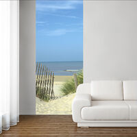 Papier peint intissé 250 cm X 96 cm, bord de mer, ciel bleu, dunes - Décorez votre intérieur avec ce magnifique papier peint